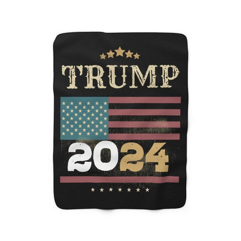 Trump 2024 American Flag Fleece Throw Blanket - Trump Save America Store 2024