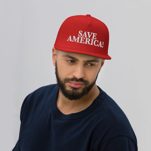 Save America Hat - Embroidered Hat Flat Bill Cap - Trump Save America Store 2024
