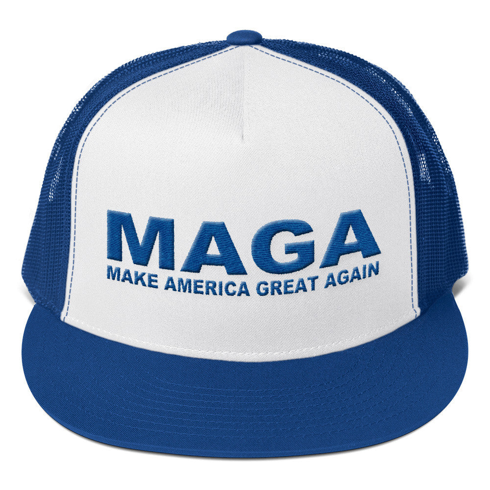 Make America Great Again Trucker Cap Blue | White 3D Puff - Miss Deplorable