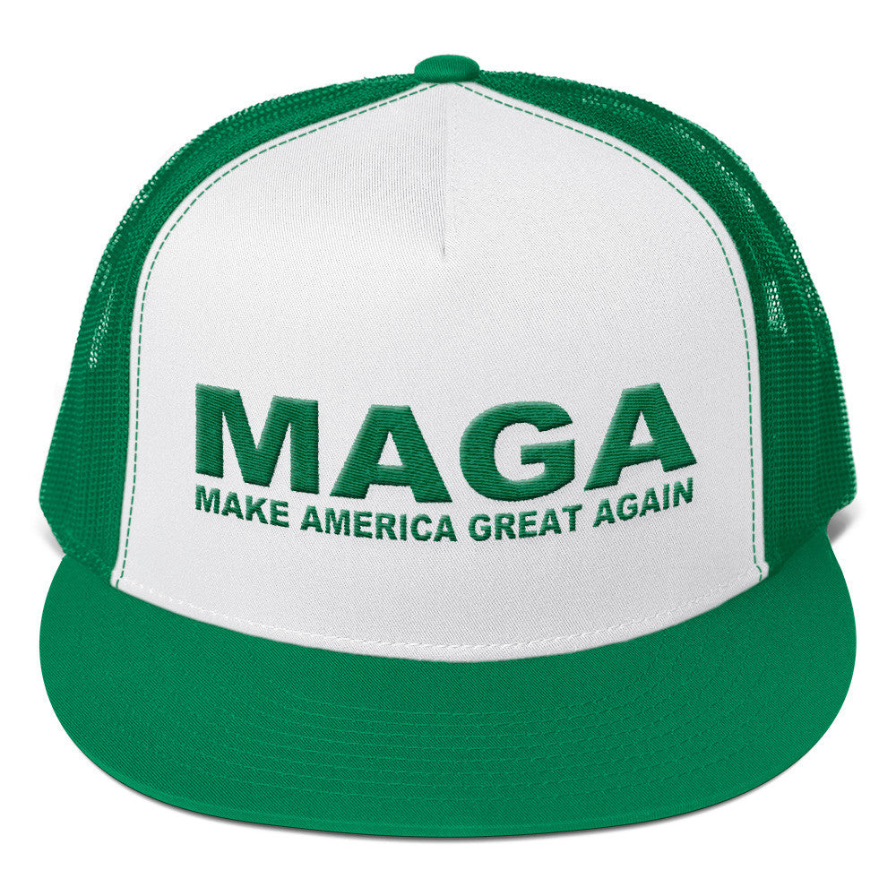 Make America Great Again MAGA Donald Trump Trucker Cap Green - Miss Deplorable