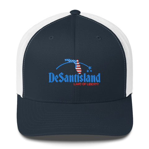 DeSantisland Hat Ron DeSantis Embroidered Trucker Cap