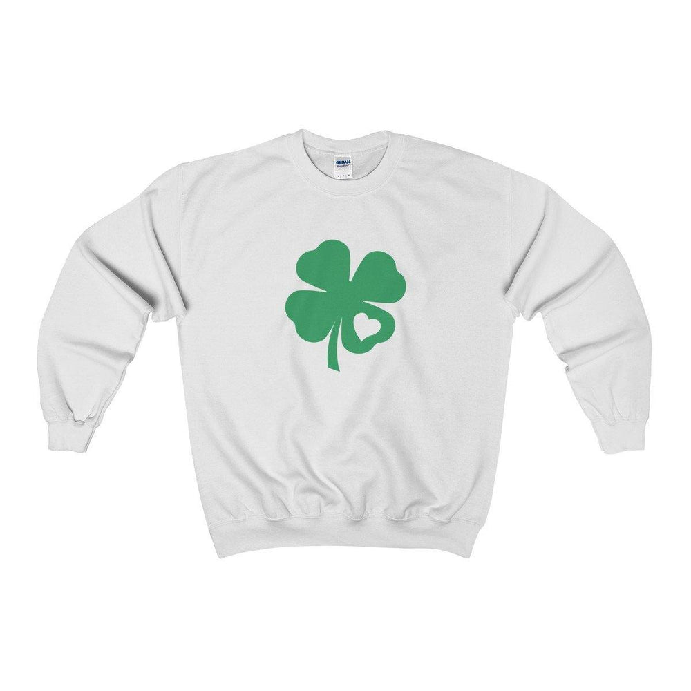 St Patricks Day Irish Shamrock Love Heart Crewneck Sweatshirt | Plus Sizes | - Trump Save America Store 2024