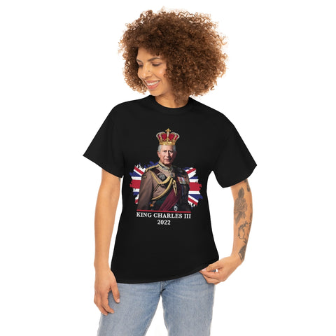 King Charles T Shirt, Royal Queen Elizabeth T-Shirt, King Charles III British Flag Souvenir Tee