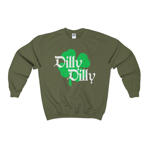 ST. Patricks Day Dilly Dilly Clover Funny Beer Drinking Crewneck Sweatshirt - Trump Save America Store 2024
