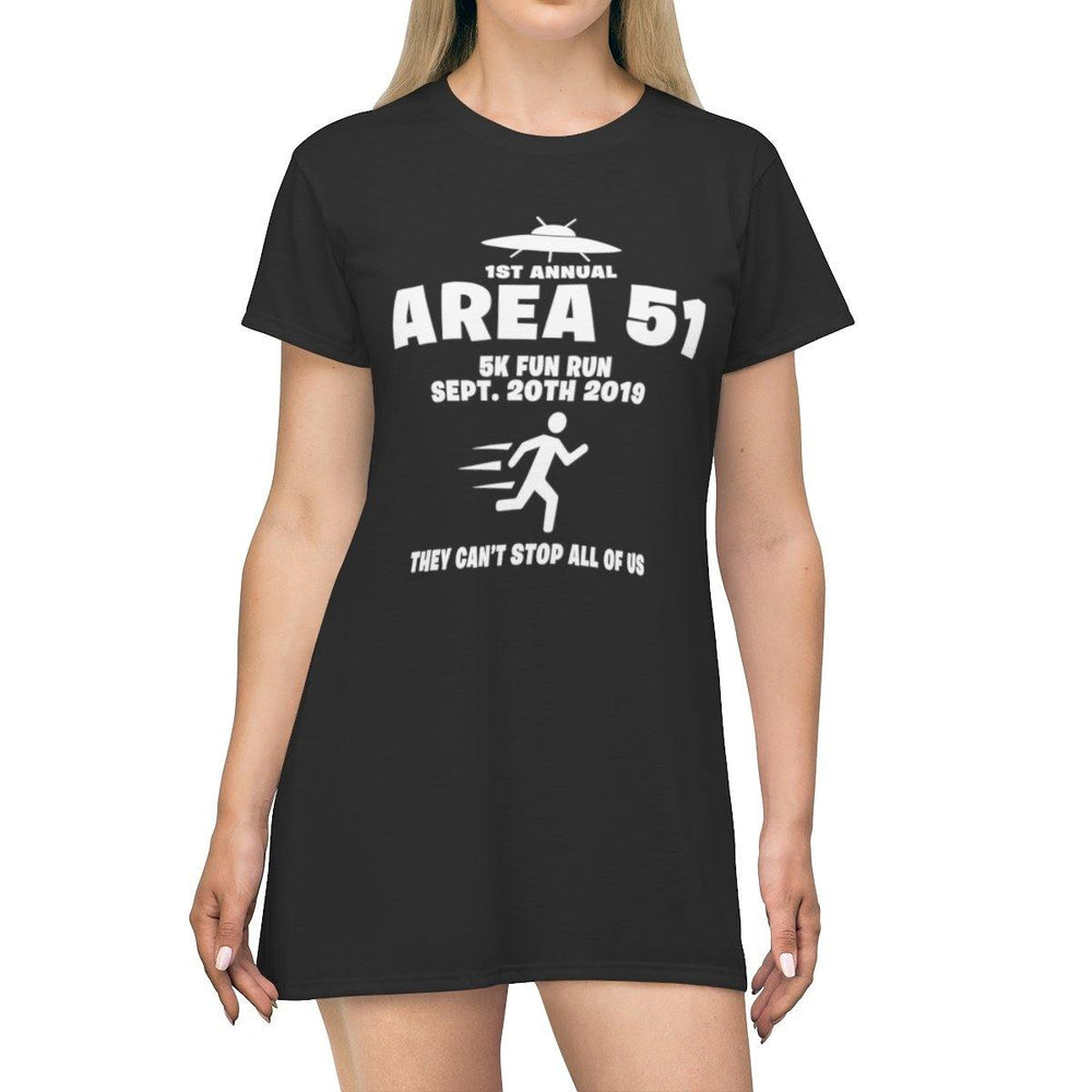 Area 51 T-Shirt Dress - Storm Area 51 Fun Run Dress - Raid Area 51 Womens Shirt Dress - Trump Save America Store 2024