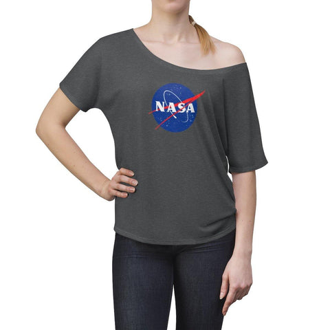 NASA Logo Women's Slouchy Top - Space Tees - NASA Space Distressed Shirt - Womens NASA T-Shirts - Trump Save America Store 2024