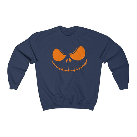 Halloween Scary Pumpkin Face Sweater - Halloween Crewneck Sweatshirt - Trump Save America Store 2024