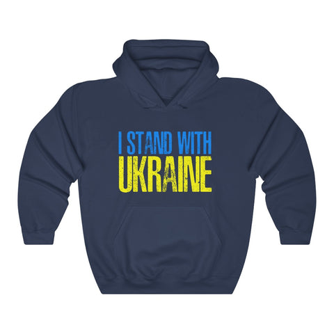 I Stand With Ukraine Hoodie Ukrainian Distressed Hooded Sweatshirt