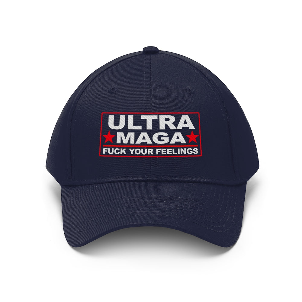 Ultra MAGA Hat, F Your Feelings Cap, Anti Biden Trump 2024 Embroidered Navy Hat