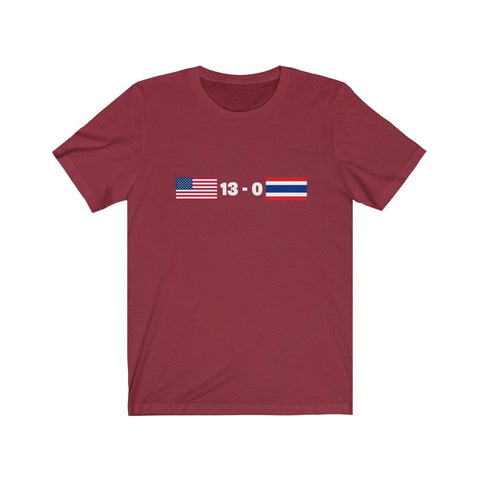 USA Women's Soccer Team T-Shirt - USWNT vs. Thailand Score Shirt - 13 - 0 Tee - Trump Save America Store 2024