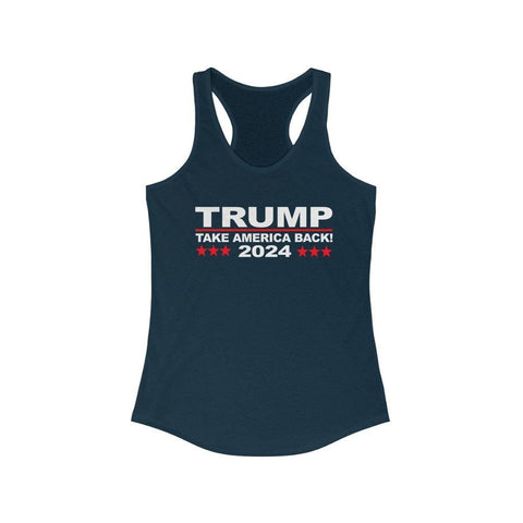 Trump 2024 Women's Take America Back Racerback Tank - Trump Save America Store 2024