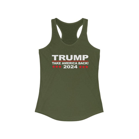Trump 2024 Women's Take America Back Racerback Tank - Trump Save America Store 2024