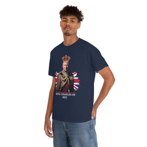 King Charles T Shirt, Royal Queen Elizabeth T-Shirt, King Charles III British Flag Souvenir Tee