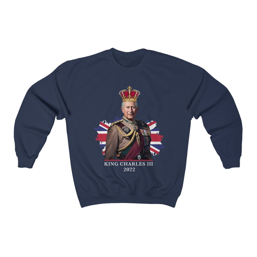 King Charles Shirt, Royal Queen Elizabeth Sweater, King Charles III British Flag Souvenir Long Sleeve Sweatshirt