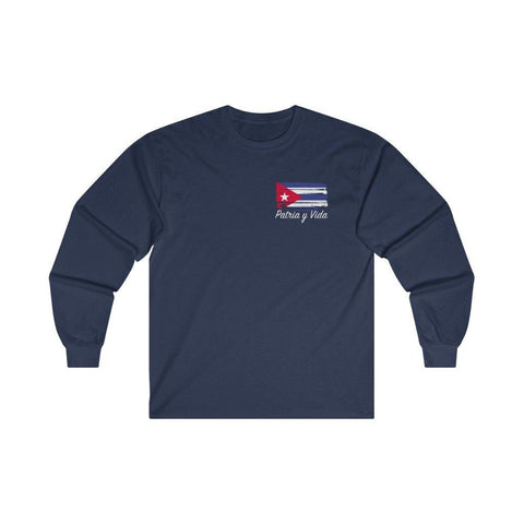 Patria Y Vida Shirt, Cuba Tee Cuban Freedom Pocket Print S - 3XL Long Sleeve T-Shirt - Trump Save America Store 2024