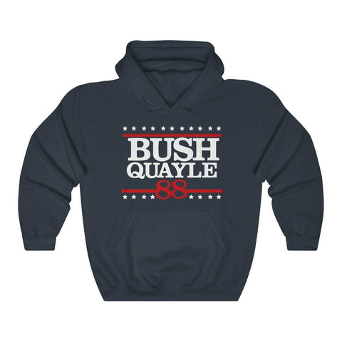 George H W Bush Hoodie Bush Quayle 88 Campaign Shirt President Bush Hooded Sweatshirt - Trump Save America Store 2024