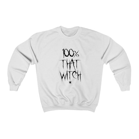 100% That Bitch Womens Sweatshirt - Halloween Sweater - Scary Halloween Shirt - Trump Save America Store 2024