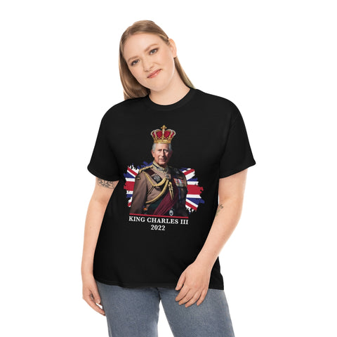 King Charles T Shirt, Royal Queen Elizabeth T-Shirt, King Charles III British Flag Souvenir Tee