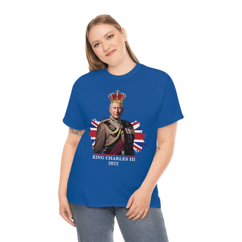 King Charles T Shirt, Royal Queen Elizabeth T-Shirt, King Charles III British Flag Souvenir Tee