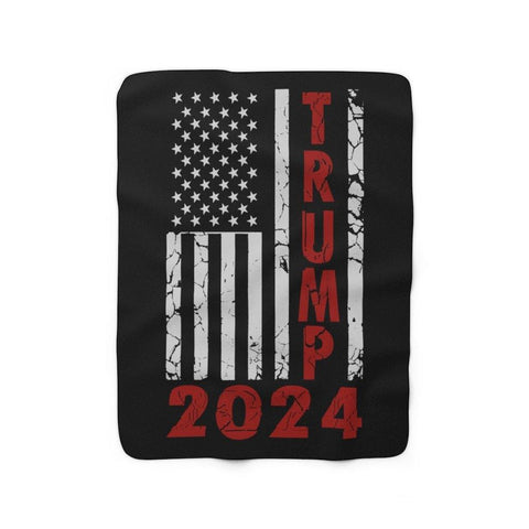 Trump 2024 Distressed Fleece Throw Blanket - Trump Save America Store 2024