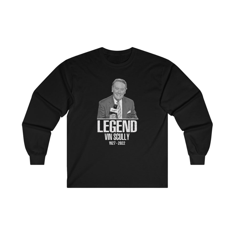 Vin Scully Shirt, RIP Vin Scully Microphone Long Sleeve Tee