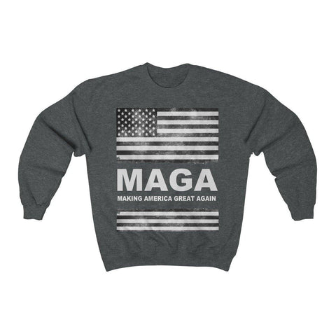 Donald Trump Distressed MAGA Crewneck Sweatshirt - Trump Save America Store 2024