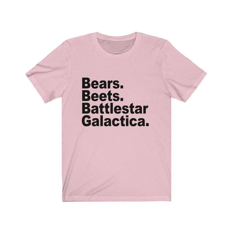 Bears Beets Battlestar Galactica Short Sleeve T-Shirt - Shirt - Trump Save America Store 2024