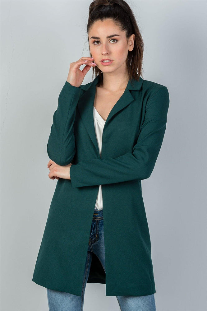 Ladies fashion oversize fit long sleeve open front blazer jacket - Trump Save America Store 2024