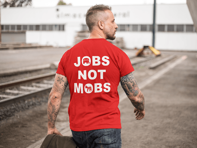 Jobs Not Mobs T Shirt - Republican Donald Trump Tee - Trump Save America Store 2024