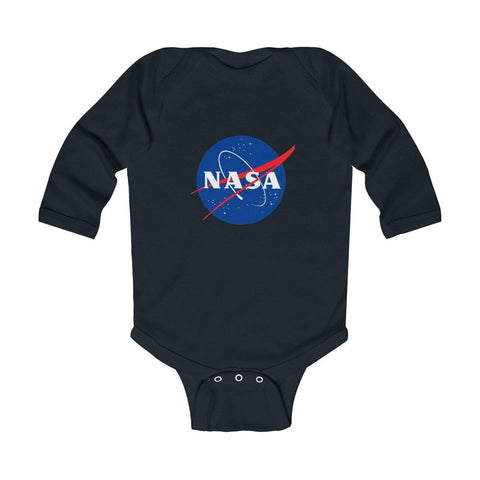 NASA Logo Infant Long Sleeve Bodysuit - Space Tees - NASA Space Distressed Shirt - Infants Onesies - Trump Save America Store 2024
