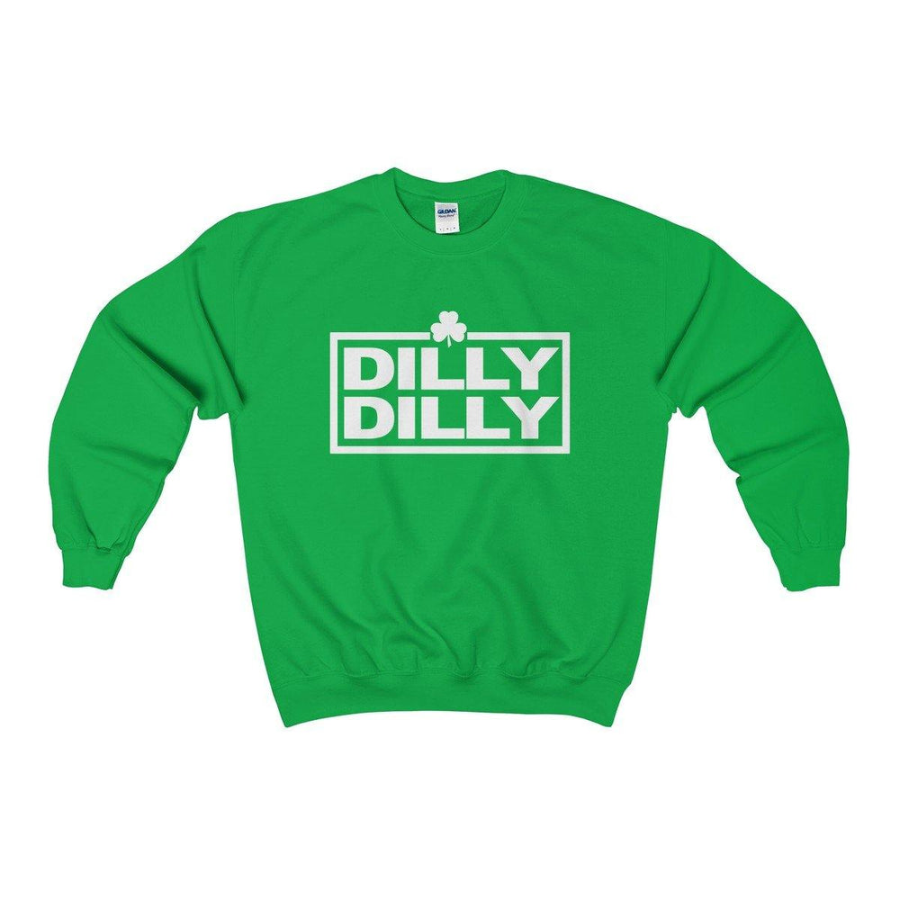 Dilly Dilly St Patricks Day Irish Shamrock Funny Green Crewneck Sweatshirt | Plus Sizes | - Trump Save America Store 2024