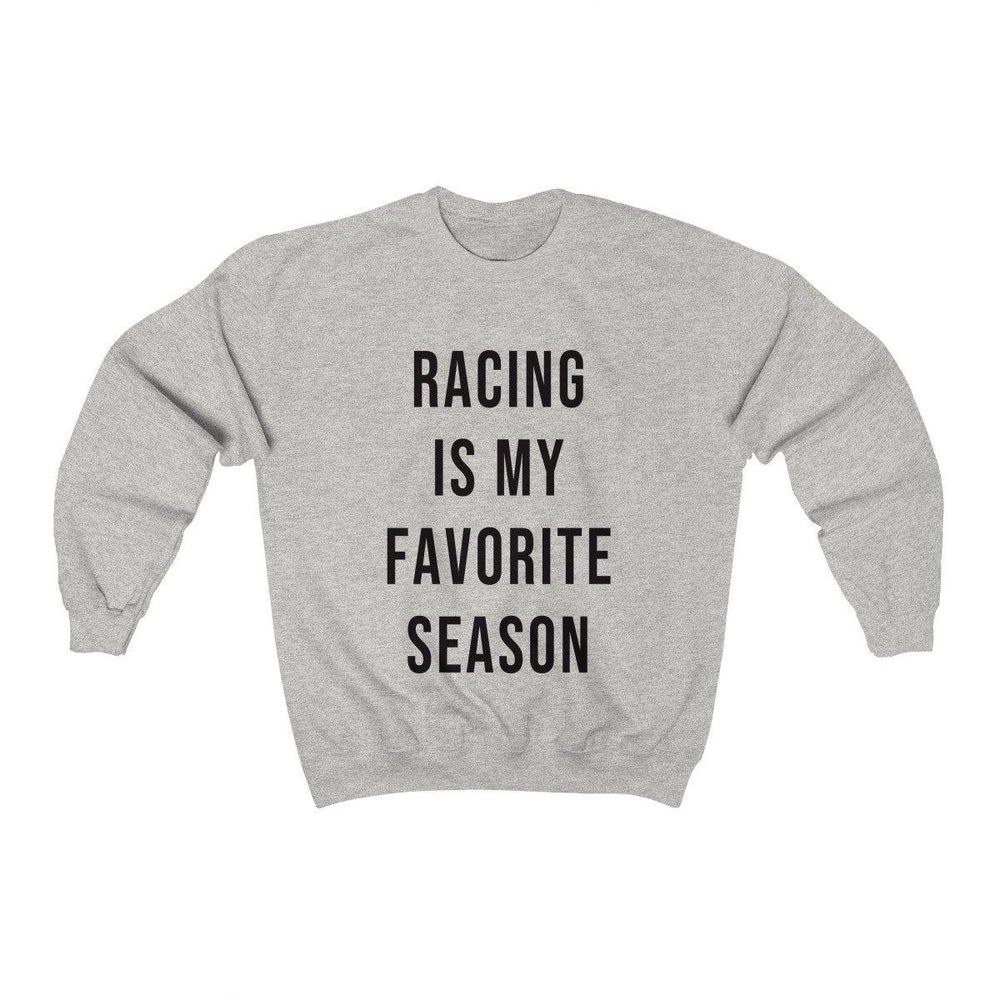 Racing Is My Favorite Season Crewneck Sweatshirt - Womens Racing Sweater - Racing shirts - Fall Sweatshirts - Trump Save America Store 2024