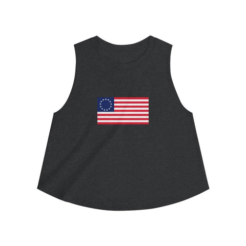 Betsy Ross American Flag Women's Crop Top - Trump Save America Store 2024