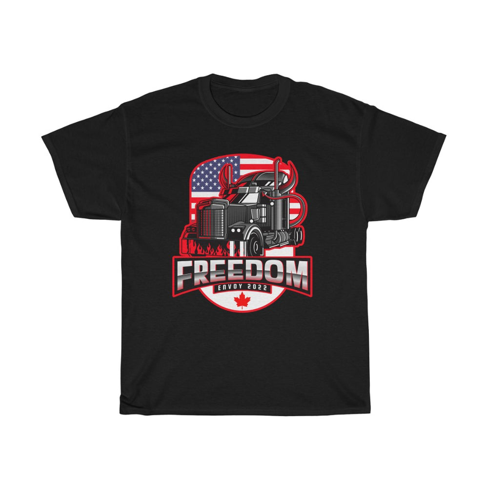 MANDATE FREEDOM T-Shirt, Freedom Convoy USA Canada Flag Trucker Shirt