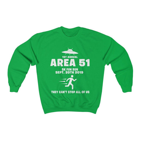 Storm Area 51 Shirt - 1ST ANNUAL AREA 51 5K FUN RUN SWEATER - They Can Stop All Of Us Crewneck Sweatshirt - Trump Save America Store 2024
