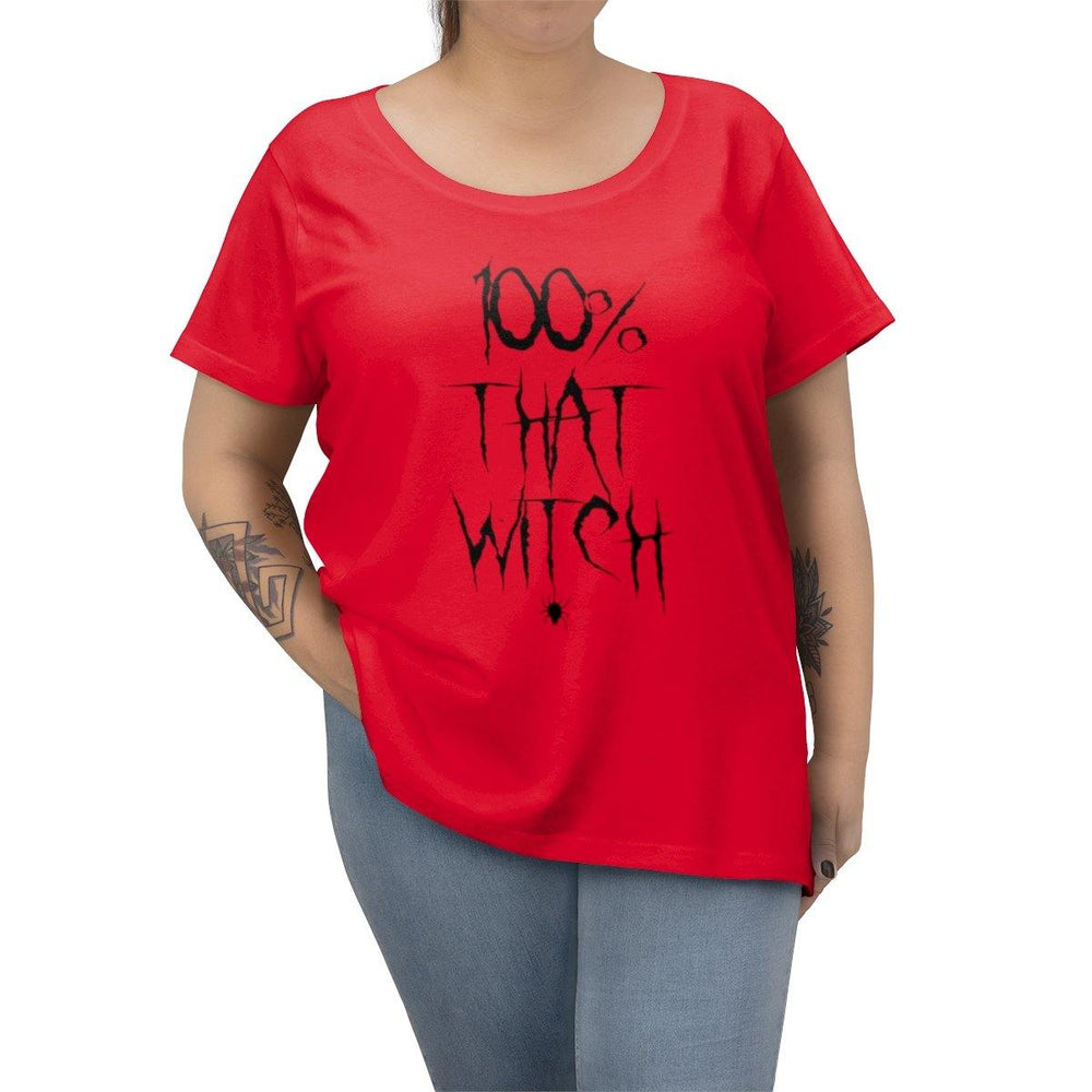100% That Bitch Womens Plus Size T-Shirt - Halloween Tee - Scary Halloween Shirt - Trump Save America Store 2024