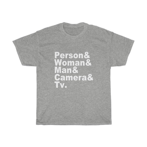 Person Woman Man Camera TV Shirt Trump Name T-Shirt - Trump Save America Store 2024