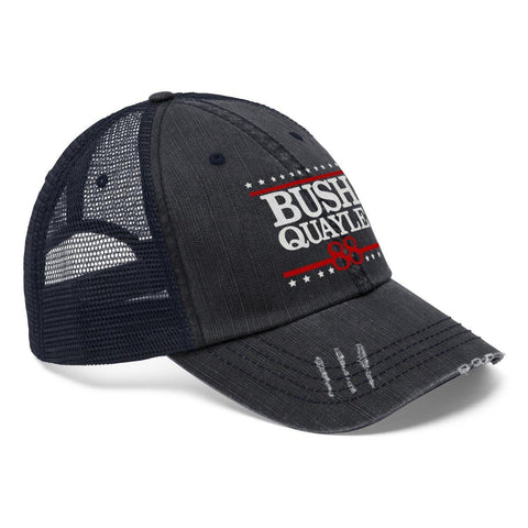 George H W Bush Hat Bush Quayle 88 Campaign Trucker Hat - Trump Save America Store 2024