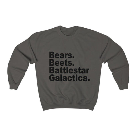 Bears Beets Battlestar Galactica Crewneck Sweatshirt - Sweater - Trump Save America Store 2024