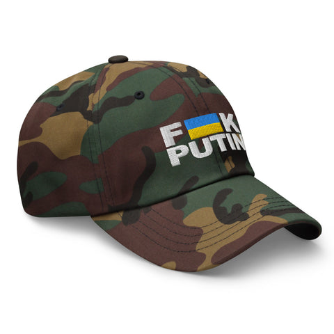 F Putin Hat, Puck Futin Cap, Ukraine Flag Hat, Ukrainian Embroidered Cap
