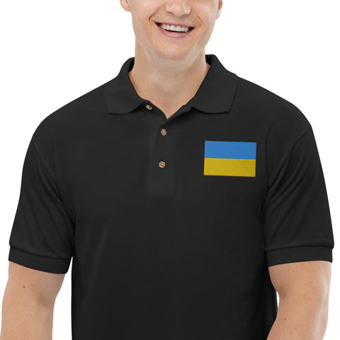 Ukraine Flag T-Shirt Ukrainian Flag Embroidered Mens Polo Shirt