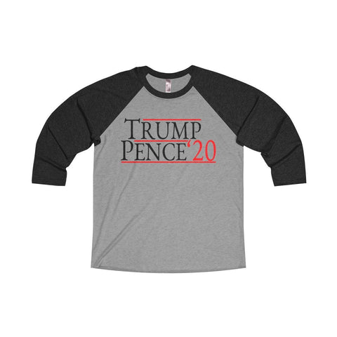 Trump Pence 2020 Tri-Blend 3/4 Baseball Raglan Tee - Trump Save America Store 2024