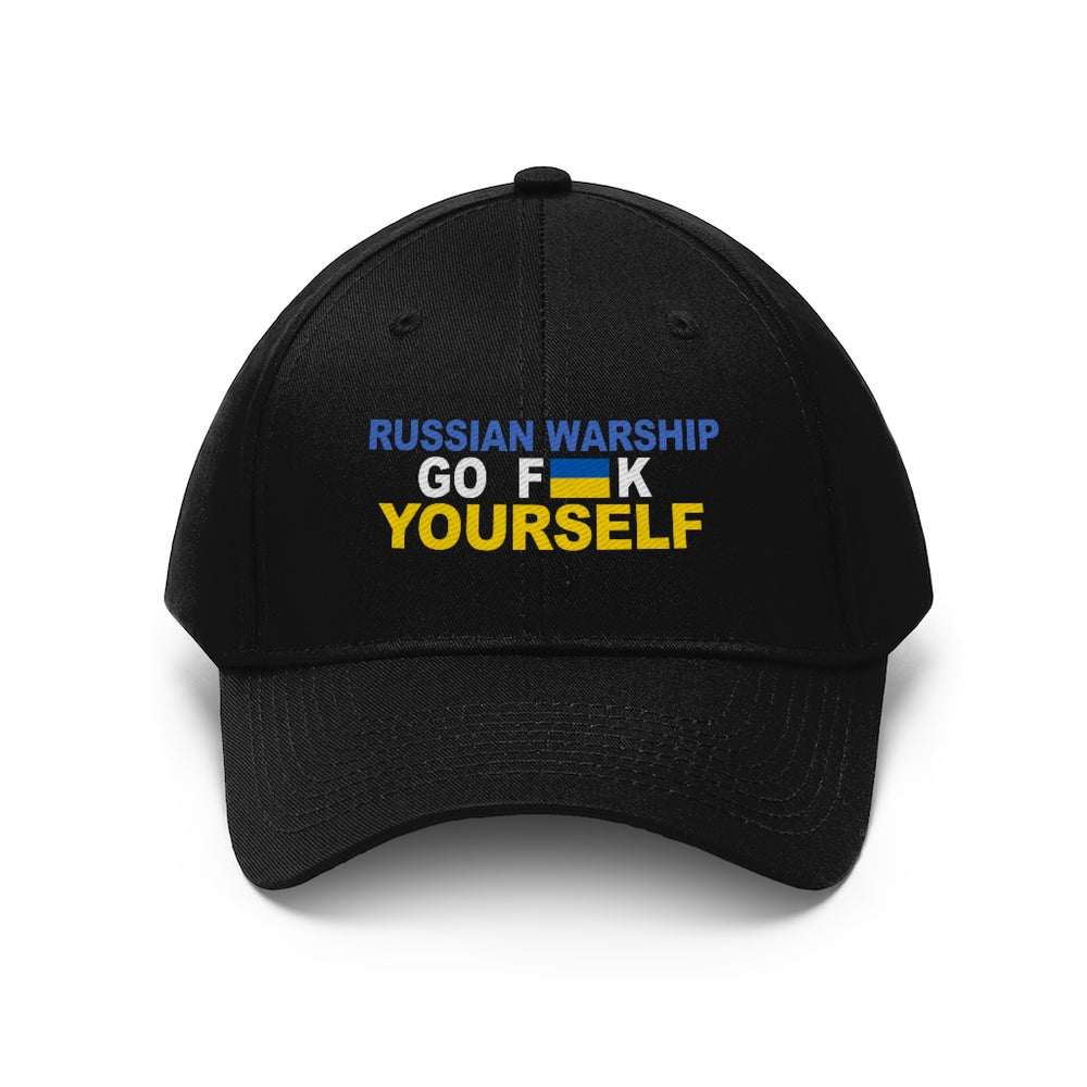 Russian Warship Go F Yourself Hat, Ukraine Flag Ukrainian Embroidered Cap