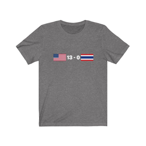 USA Women's Soccer Team T-Shirt - USWNT vs. Thailand Score Shirt - 13 - 0 Tee - Trump Save America Store 2024