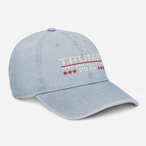 Trump 2024 Take America Back Denim Hat - Trump Save America Store 2024