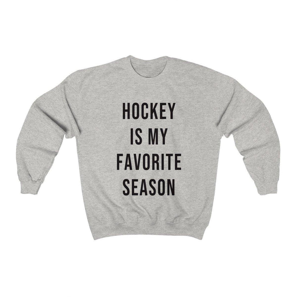 Hockey Is My Favorite Season Crewneck Sweatshirt - Fall Sweatshirts - Hockey Shirts - Womens Hockey Sweater - Trump Save America Store 2024