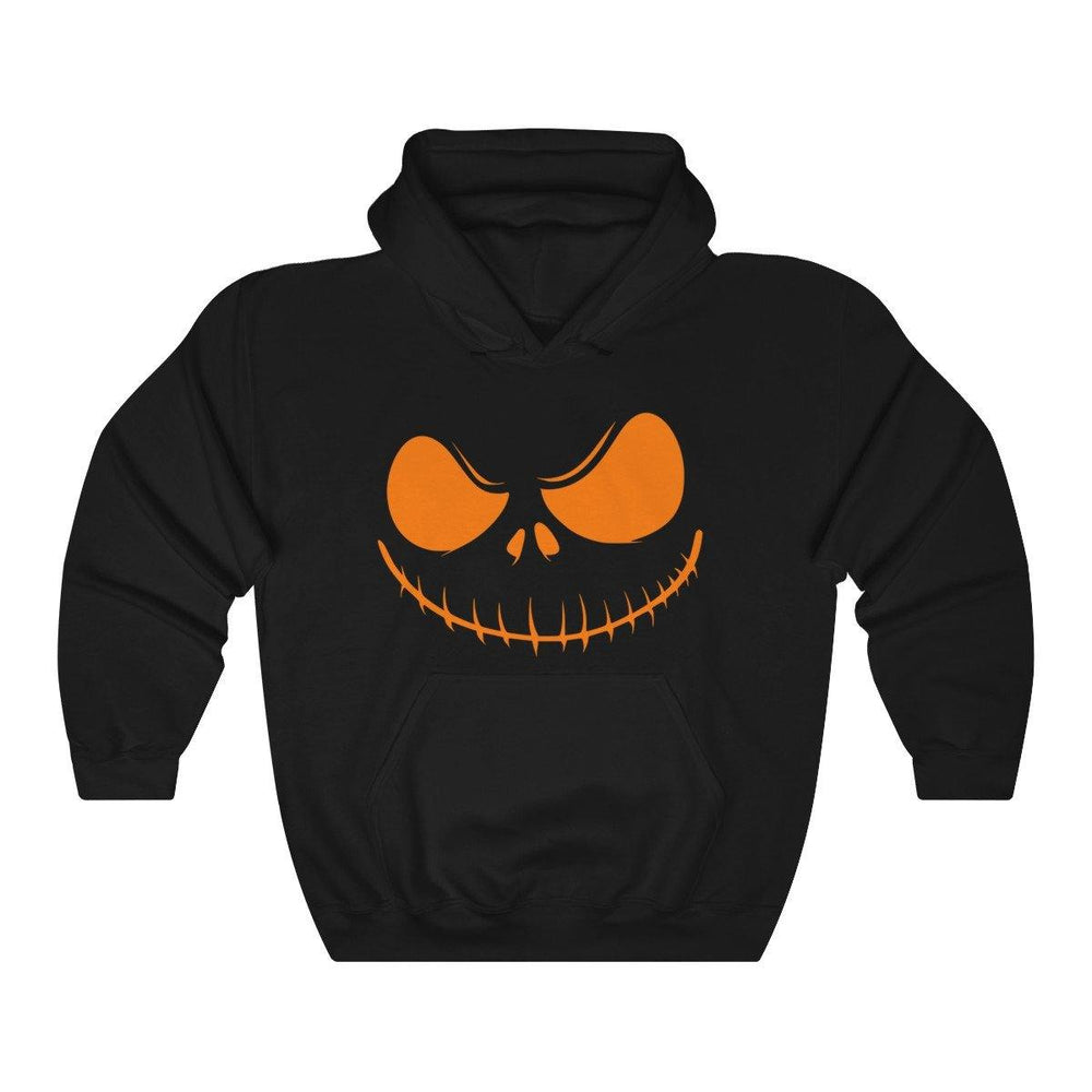 Halloween Scary Pumpkin Face Hoodie - Halloween Hooded Sweatshirt - Trump Save America Store 2024