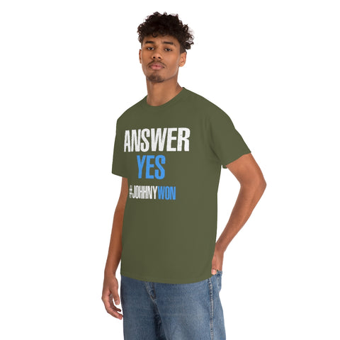 Johnny Depp Justice Shirt, Answer Yes Verdict Tee, (S-5XL) Johnny Wins T-Shirt