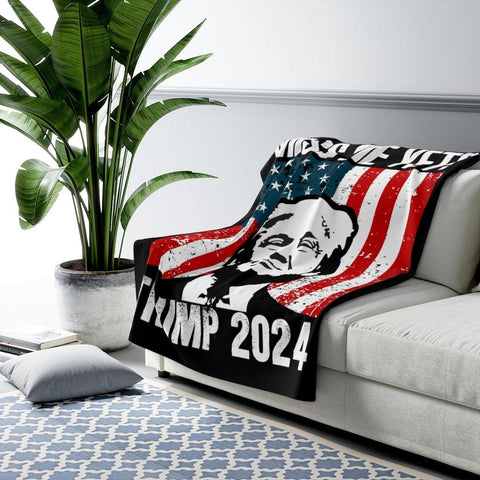 Trump 2024 Miss Me Yet ? Fleece Throw Blanket - Trump Save America Store 2024
