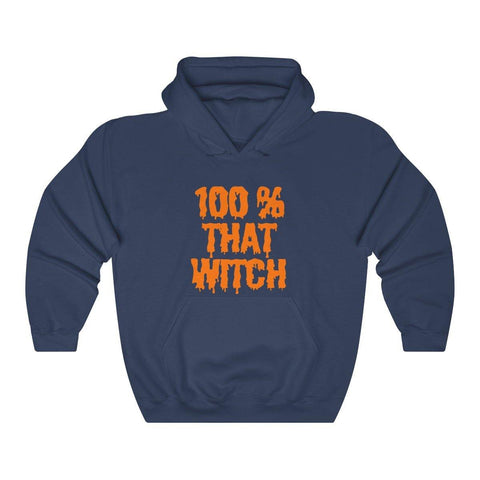 100% That Witch Hoodie - Womens Halloween Hooded Sweatshirt - Trump Save America Store 2024